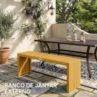 Outsunny Banco de Jardim em Madeira de 2 Lugares 110 cm com Assento de Ripas Suporta 240 kg Madeira(m-6)