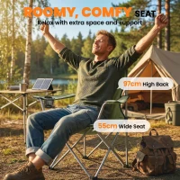 Outsunny Camping Chair Set of 2 Portable Folding Outdoor Camp Chair with Cup Holders and Carry Bag Green(m-5)