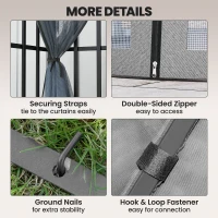 Outsunny 3 x 3(m) Patio Gazebo Canopy Garden Pavilion Tent Shelter with 2 Tier Roof and Mosquito Netting, Light Grey(m-5)