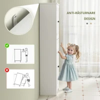 HOMCOM Mobilier de baie cu sertar, dulap cu uși, raft reglabil, 60 x 30 x 160 cm, alb(m-4)