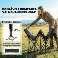 Outsunny Cama Dobrável de Campismo com Colchão Removível de Tecido Oxford 600D com Cabeceira e Bolsa Carga 200 kg Preto(m-7)