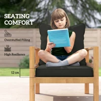 Outsunny Seat and Back Padded Cushion Set, CUSHION ONLY - Black(m-4)