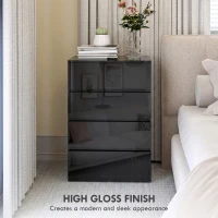 HOMCOM Chest of Drawers, 4-Drawer Storage Cabinets, Modern Dresser, Storage Drawer Unit for Bedroom(m-5)