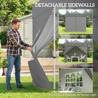 Outsunny 3 x 3 m Pop Up Gazebo with Sidewalls, UPF50+ Heavy Duty Garden Party Tent Marquee with Wheeled Carry Bag, Dark Grey(m-6)