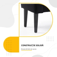 HOMCOM Bancă Tapițată pentru Capătul Patului cu Brațe Rulate, 102x35x51cm, Negru(m-4)