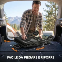 Outsunny Carrello da Giardino Pieghevole 66L con Manico Regolabile e Portabicchieri, Nero(m-5)