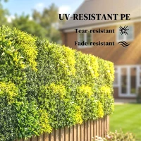 Outsunny Artificial Plant Wall Panel, 100x100 cm Artificial Grass Backdrop Wall, Green(m-5)