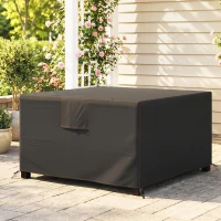 Outsunny Garden Furniture Cover, Waterproof Patio Furniture Cover with Air Vent, 420D Oxford Fabric, 125 x 125 x 74 cm, Black(m-2)