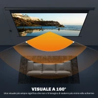 HOMCOM Telo per Proiettore 120" 16:9 Motorizzato con Telecomando, Fissaggio a Muro e Soffitto, Nero(m-5)