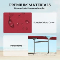 Outsunny Outdoor Foldable Sun Lounger Set of 2, 4 Level Adjustable Backrest Reclining Sun Lounger Chair with Angle(m-7)