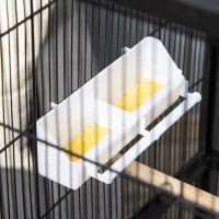 PawHut Gaiola para Pássaros com 4 Rodas Gaiola para Pássaros Metálica com Múltiplas Portas 4 Comedouros Bebedouro 2 Poleiros e Bandeja para Louros Canários Periquitos 79x52x137cm Preto(m-14)