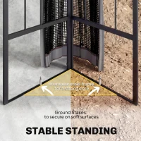 Outsunny 3 x 3 m Outdoor Garden Gazebo with Post Shelves, UPF50+ Double Roof Patio Permanent Pavilion, Grey(m-7)