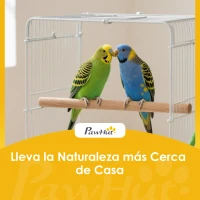 PawHut Jaula para Pájaros de Acero con Comederos Perchas Columpio y Bandeja Extraíble 50,5x41x104 cm Blanco(m-9)