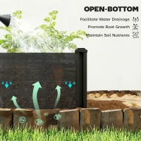 Outsunny Vinyl Raised Garden Bed Kit, 2 x 2 x 1ft Modular Elevated Garden Box with Slotting Legs and Open Bottom, Dark Grey(m-6)