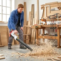 Outsunny Souffleur Aspirateur Broyeur à Feuilles 250 W avec Batterie 4000mAh et Chargeur, 6 Vitesses, 149 km/h, Blanc(m-9)