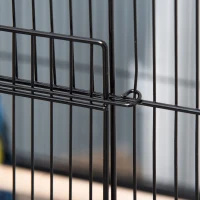 PawHut Gaiola para Pássaros com 4 Rodas Gaiola para Pássaros Metálica com Múltiplas Portas 4 Comedouros Bebedouro 2 Poleiros e Bandeja para Louros Canários Periquitos 79x52x137cm Preto(m-12)