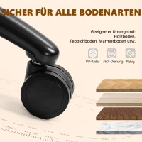 HOMCOM 3D Kneedmassage Bureaustoel met Voetsteun, Verstelbare Computerstoel met Hoge Rugleuning, Leathaire Bekleding, Zwart(m-7)