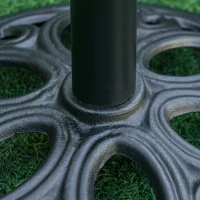 Outsunny 11.5 kg Cast Metal Round Patio Umbrella Base Stand, Umbrella Holder for Outdoor, Patio, Garden, Black(m-9)