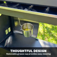 Outsunny 4+1 Burner Gas BBQ Grill, Portable Gas Barbecue Grill with Side Burner, Warming Rack, Side Shelf, Storage Cabinet(m-7)