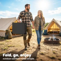 Outsunny 3ft Folding Camping Table, Picnic Table with Mesh Storage Layer, Carrying Bag and Metal Frame, Black(m-4)