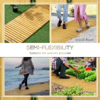 Outsunny Rollable Wooden Garden Pathway Weather-Resistant Walk Way for Wedding Party Pathways 185 x 60 cm(m-4)