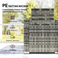 Outsunny 10 Piece Rattan Garden Furniture Set, 2 Corner Sofas with 4 Chairs, 4 Stools and Coffee Table, Outdoor Patio Furniture(m-6)