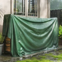 Outsunny 3 x 4m Waterproof Tarpaulin, 90GSM Tear-Resistant PE Tarp with Reinforced Grommets, UV Protected Cover(m-2)