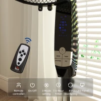 HOMCOM 16" Pedestal Standing Floor Fan, Oscillation Cooling Fan with Remote Control, Black(m-4)