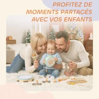 AIYAPLAY Instruments de Musique pour Enfants, Jouets Musicaux en Bois d'Inspiration avec Tambourin et Maracas pour Enfants 3+ Ans(m-6)