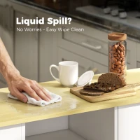 HOMCOM Meuble de cuisine avec tiroir, placard et étagère réglable, Blanc(m-4)