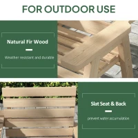 Outsunny Fir Wood Convertible 2 to 3 Seater Outdoor Garden Bench, Natural Wood Finish(m-5)
