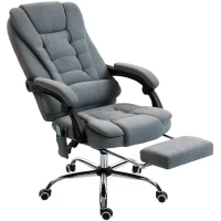 Vinsetto Fauteuil de bureau massant et chauffant, chaise de bureau, hauteur réglable, dossier inclinable, 65x70x111-119cm, gris(m-12)