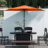 Outsunny Half Round Parasol Umbrella - Orange(m-8)