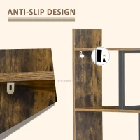 HOMCOM 5-Tier Bookcase, Wooden Ladder Bookshelf Display Stand, Rustic Brown(m-6)