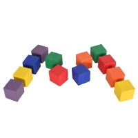 HOMCOM Set 12 Cuburi Moi pentru Copii 2+ Ani, Joc Educativ din Spumă, Blocuri de Construcție 20x20x20 cm, Multicolor(m-13)