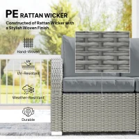 Outsunny Six-piece Rattan Garden Furniture Set with Reclining Armchairs - Dark Grey(m-6)