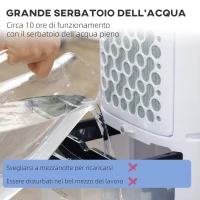 HOMCOM Raffrescatore Evaporativo 3 in 1, Ventilatore, Umidificatore con Ghiaccio e Deumidificatore, Bianco(m-9)