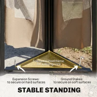 Outsunny 3 x 3.6 m Outdoor Garden Gazebo with Post Shelves, UPF50+ Patio Permanent Pavilion with Hook, Khaki(m-7)