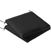 Outsunny Outdoor Seat Cushions Set of 2 with Ties, Waterproof Garden Seat Pads, Black(m-1)