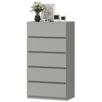 HOMCOM Chest of Drawers, 5-Drawer Storage Cabinets, Modern Dresser, Storage Drawer Unit for Bedroom(m-11)