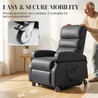 HOMCOM Elektrische tv-stoel met opsta-hulp, relaxstoel met afstandsbediening, voetsteun en ligfunctie, donkergrijs(m-7)