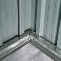 Outsunny 7.7 x 5.7ft Outdoor Garden Storage Shed, Metal Tool House with Ventilation and Sliding Doors, Light Grey(m-8)