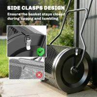 Outsunny Compost Spreader, 20" Peat Moss Spreader with Detachable U-Shaped Handle and Metal Mesh Basket(m-5)