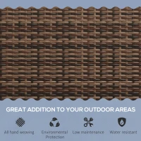 Outsunny All Weather Wicker Garden Loveseat, 2 Seater Poly Rattan Garden Bench, Outdoor Seating Bench Brown(m-5)