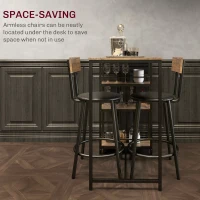 HOMCOM Stół barowy z 2 krzesłami, zestaw do kuchni, nowoczesny(m-7)