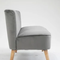 HOMCOM Modern Velvet Double Seat Sofa w/ Wood Frame Foam Padding Soft Comfortable Compact Couch Light Grey(m-11)