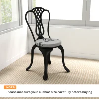 Outsunny Outdoor Bistro Chair Cushions Set of 4 with Removable Cover, 41 x 41 x 5 cm Round Seat Cushions with Ties, Light Grey(m-3)