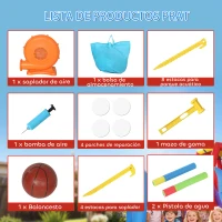 AIYAPLAY Castillo Hinchable para Niños con Soplador Tobogán Cama Elástica Piscina y Aro de Baloncesto para Niños 3-8 Años Azul(m-8)