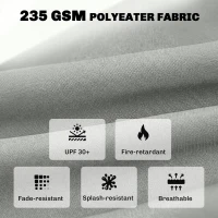 Outsunny Outdoor Bistro Chair Cushions Set of 4 with Removable Cover, 41 x 41 x 5 cm Round Seat Cushions with Ties, Light Grey(m-5)