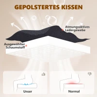 HOMCOM 3D Kneedmassage Bureaustoel met Voetsteun, Verstelbare Computerstoel met Hoge Rugleuning, Leathaire Bekleding, Zwart(m-5)